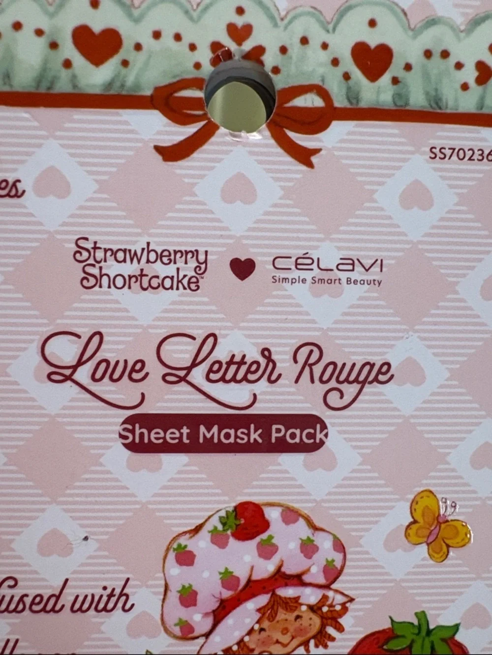 Celavi Love Letter Rouge Strawberry Sheet Mask Pack - Pink